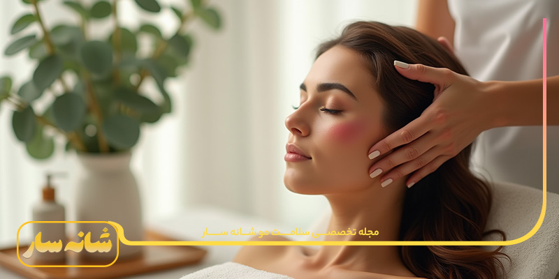 ماساژ پوست سر برای رشد سریع مو در شانه سار