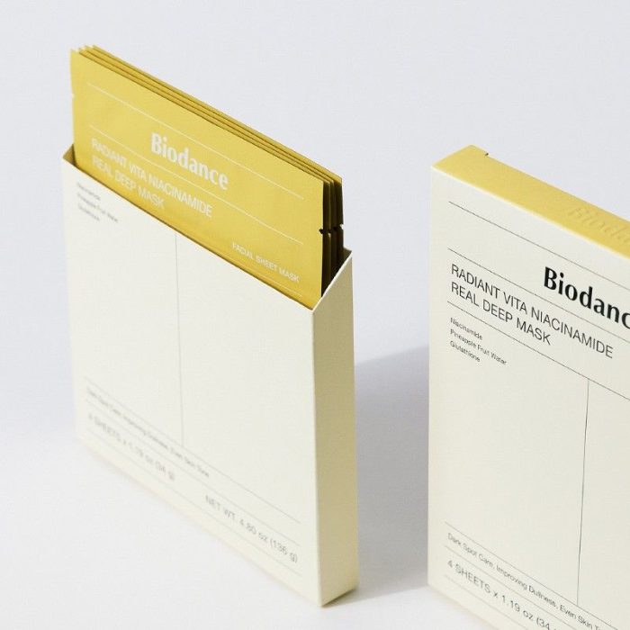 biodance-radiant-vita-niacinamide-real-deep-mask ماسک ورقهای نیاسینامید بایودنس