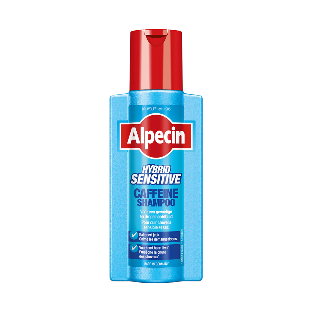 شامپو ضد ریزش و آبرسان آلپسین مدل هیبرید کافئین Alpecin Hybrid Sensitive اصل آلمان