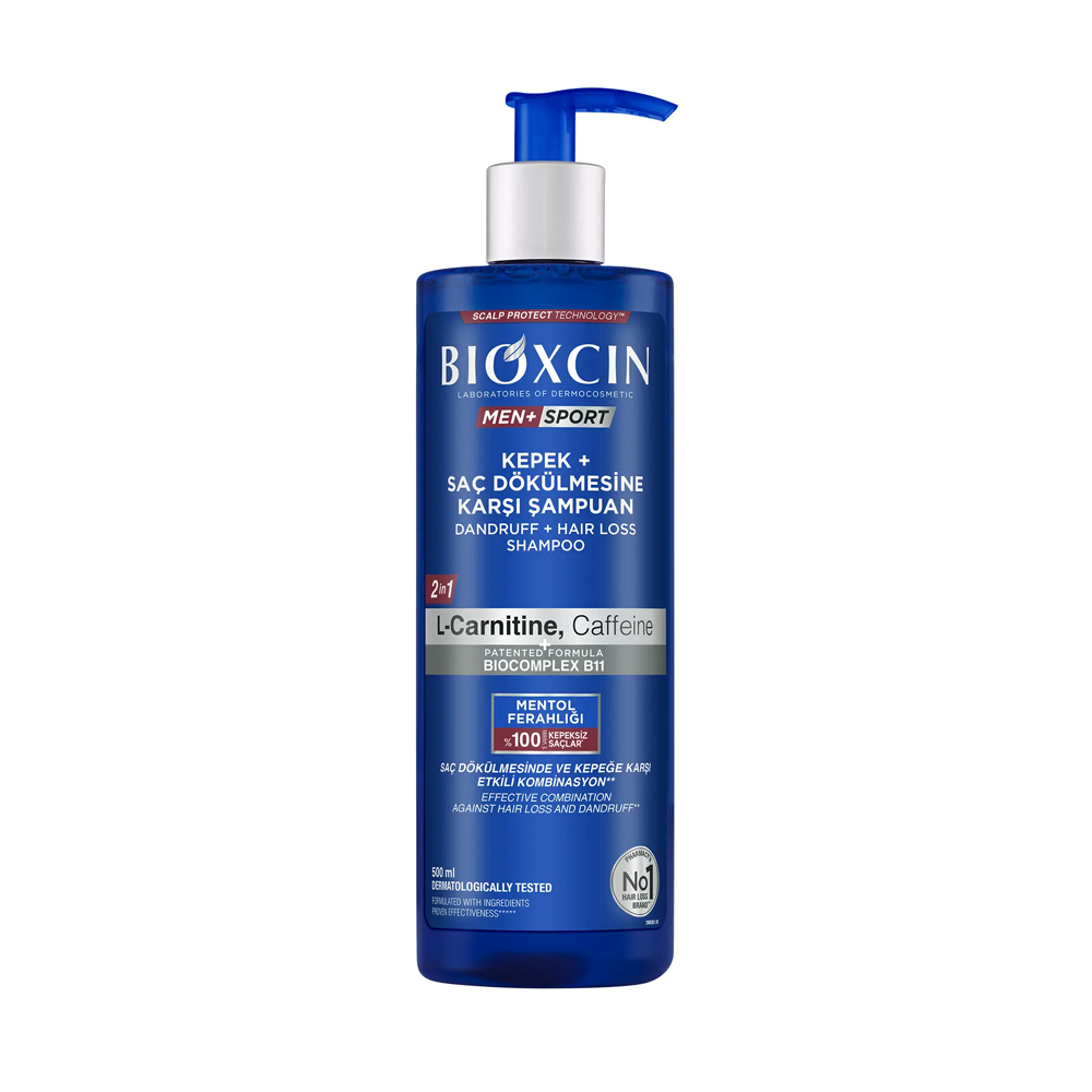 شامپو بیوکسین ضد شوره و ضد ریزش مردانه 2in1 حاوی کافئین و ال کارنیتین Bioxcin Men+Sport اصل ترکیه