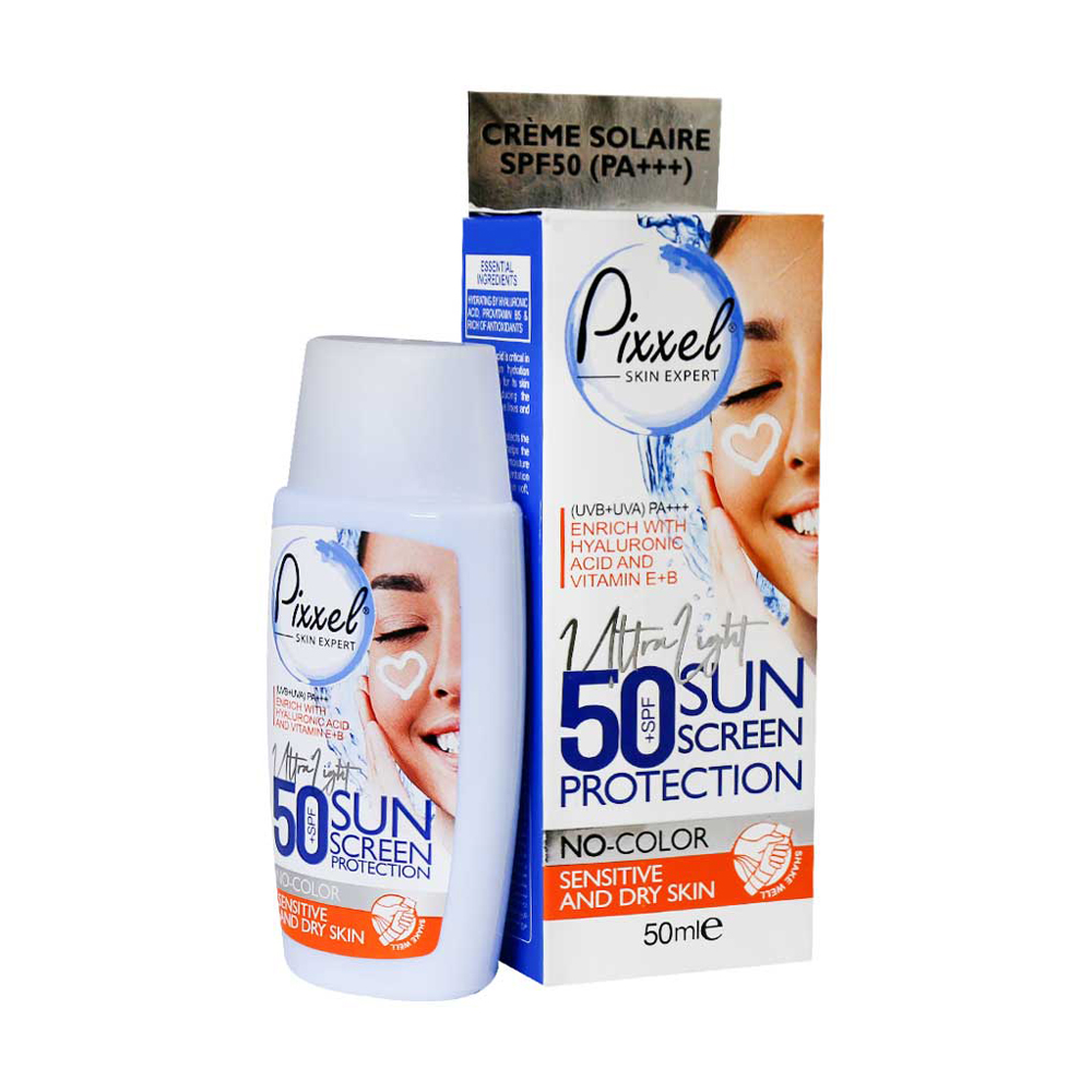 کرم ضد آفتاب پیکسل SPF50 مناسب پوست خشک و حساس Pixxel