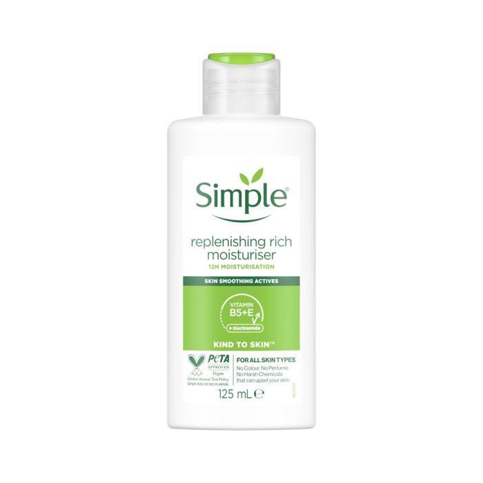 کرم مرطوب کننده و آبرسان پوست ریپلنیشینگ Simple Replenishing Rich Moisturiser اصل
