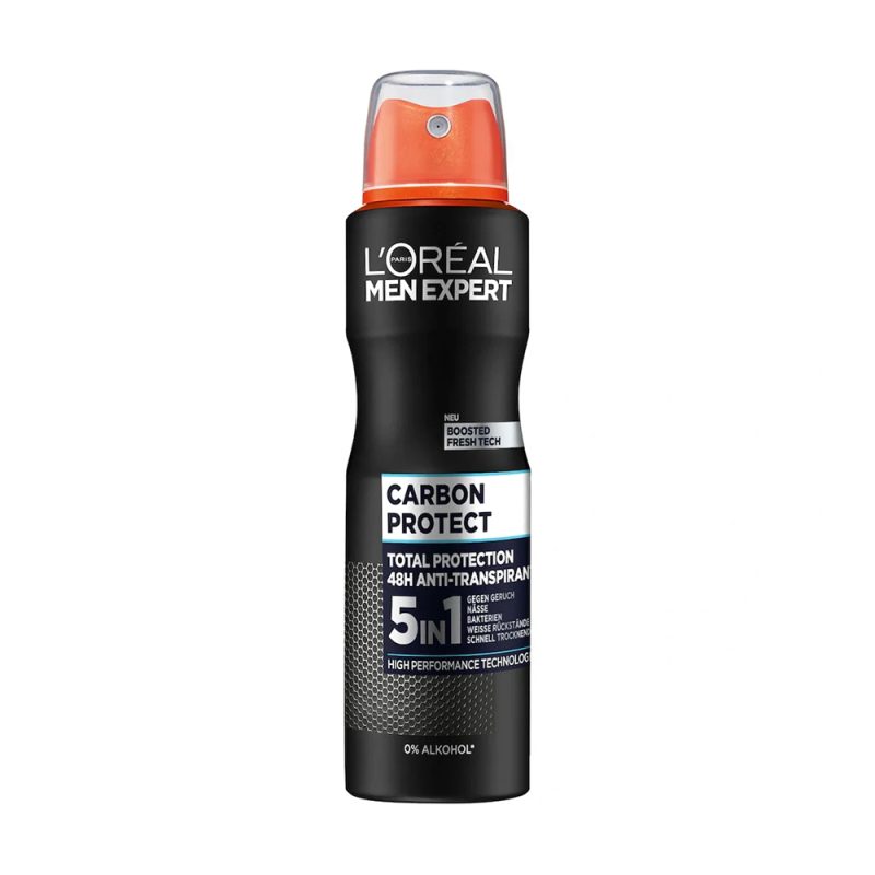 اسپری ضد تعریق لورال سری Men Expert مدل Carbon Protect 5 in 1 با ماندگاری ۴۸ ساعت اصل