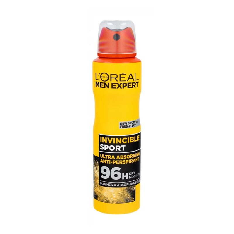 اسپری ضد تعریق لورال سری Men Expert مدل Invincible Sport با ماندگاری ۹۶ ساعت اصل